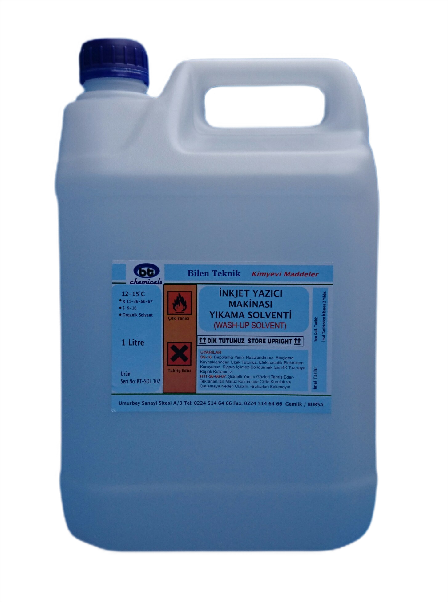 ENDÜSTRİYEL INK JET YAZICI YIKAMA VE KAPAK SİLME SOLVENTİ 5 litre